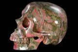 Realistic, Carved Rhodonite Skull #116512-3